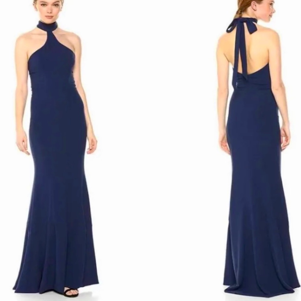 Dress the Population Taylor Knit Halter Gown